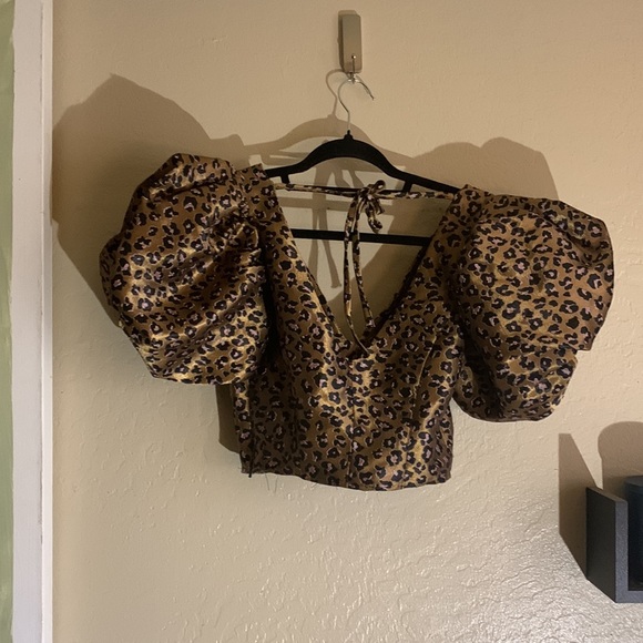 Topshop US 6 Leopard Top - Picture 2 of 2